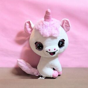 Pink and White Unicorn Plush Toy Airbrush plush 10.5 “